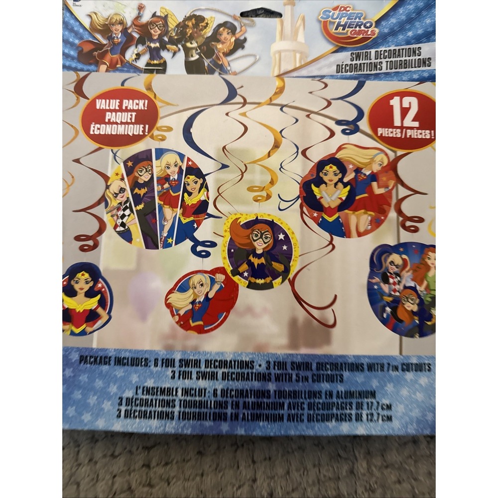 DC Comics Super Hero Girls Hanging Swirl Party Decorations Brand New SHIPS FAST